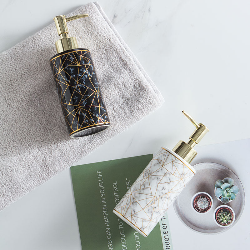 Marble Ceramic Lotion Shampoo Bathroom Accessories