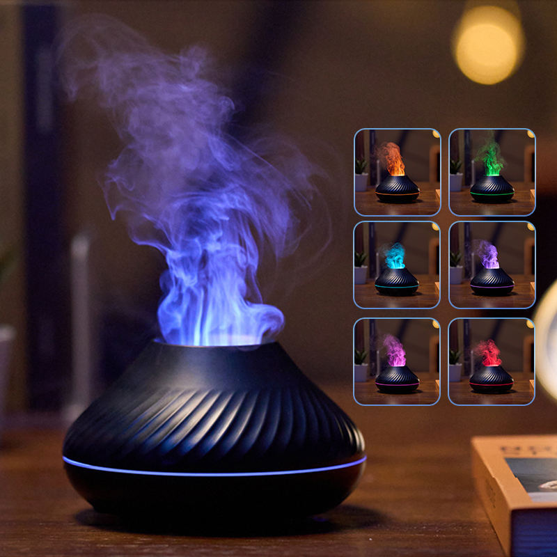 RGB 130 ML Flame Humidifier Essential Oil Fire Flame Aroma Diffuser