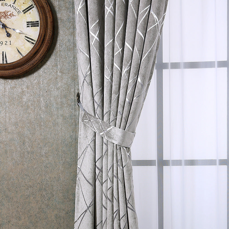 Modern Light Luxury Living Room Chenille Curtains