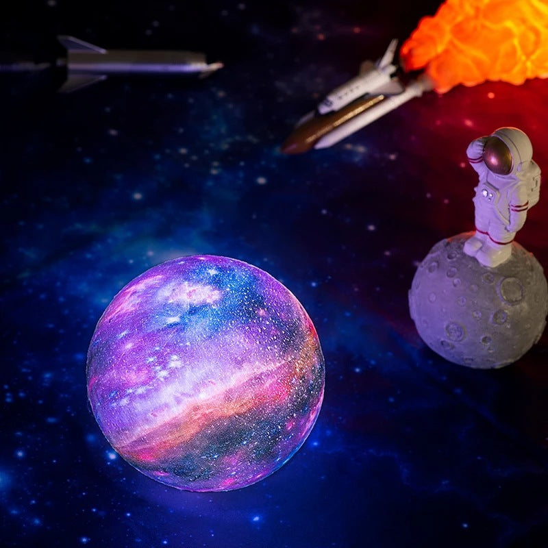 LED USB Star Galaxy Moon Lamp Stand For Bedroom