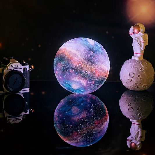 LED USB Star Galaxy Moon Lamp Stand For Bedroom