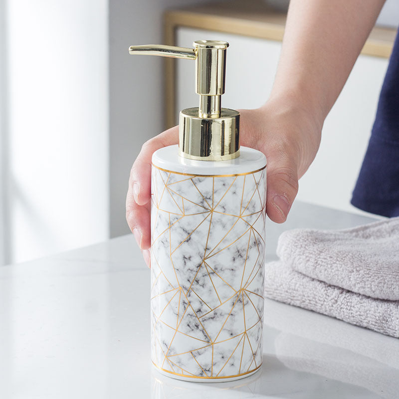 Marble Ceramic Lotion Shampoo Bathroom Accessories