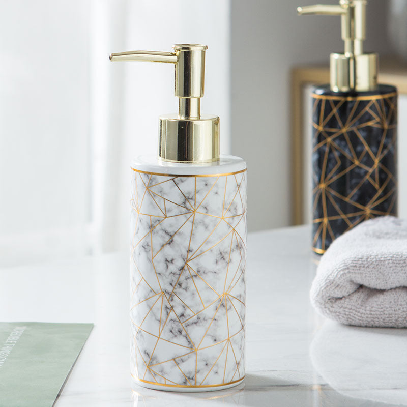 Marble Ceramic Lotion Shampoo Bathroom Accessories