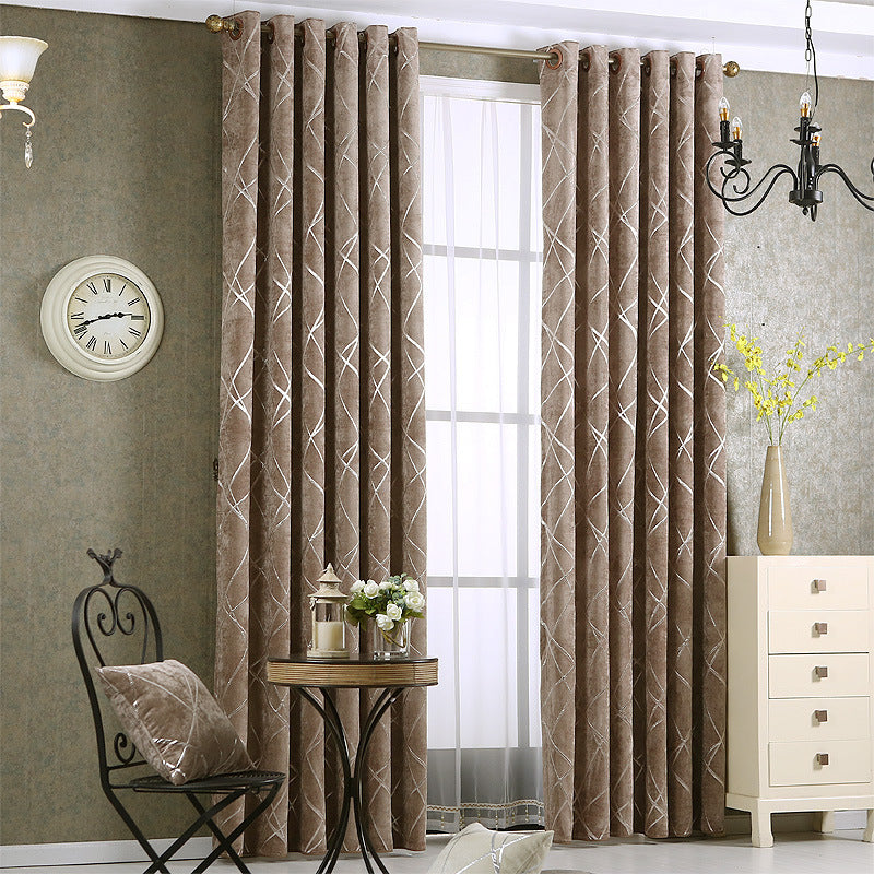 Modern Light Luxury Living Room Chenille Curtains
