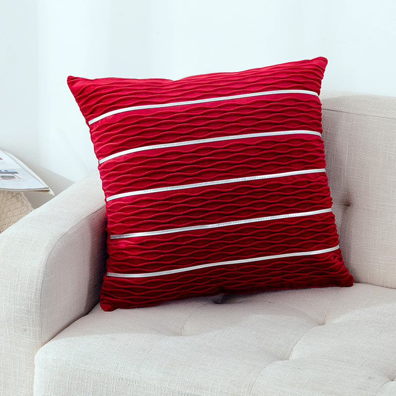 Simple Luxury Striped Velvet Pillow Cover