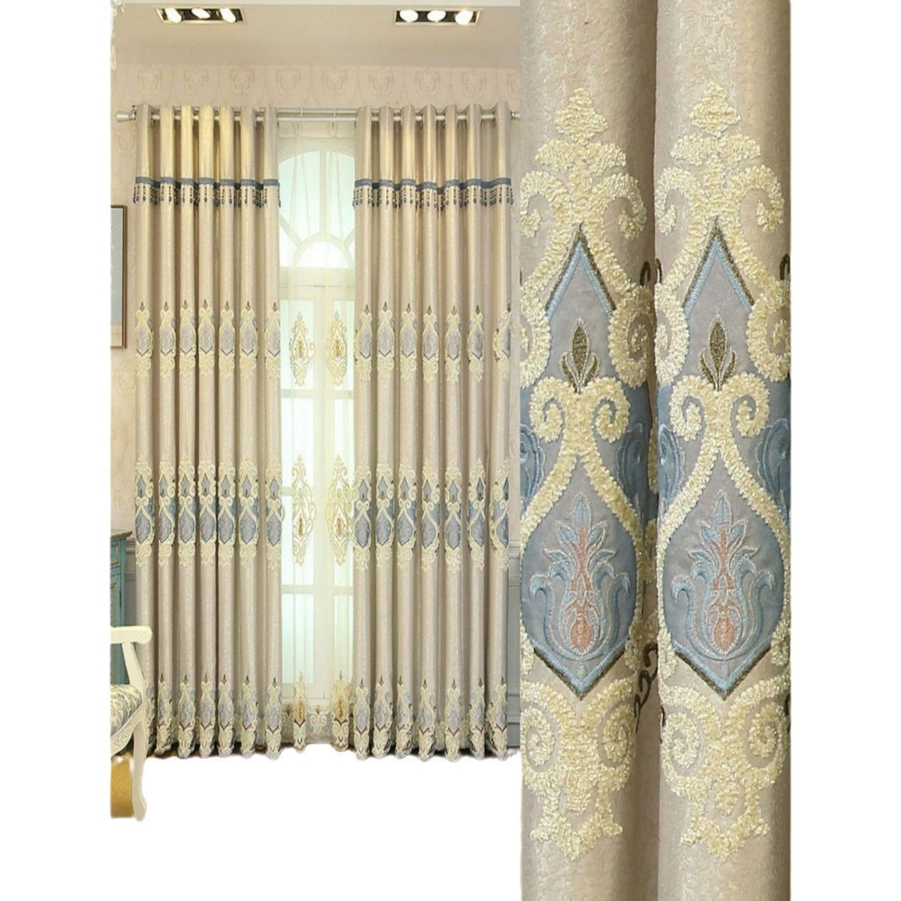 Crown European Embroidery Curtains Living Room