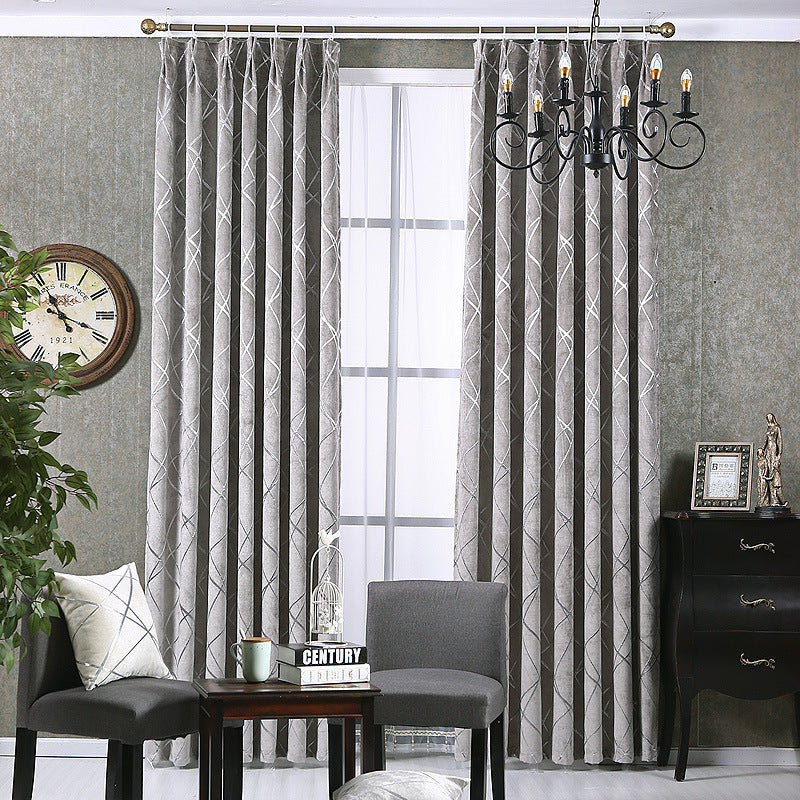 Modern Light Luxury Living Room Chenille Curtains