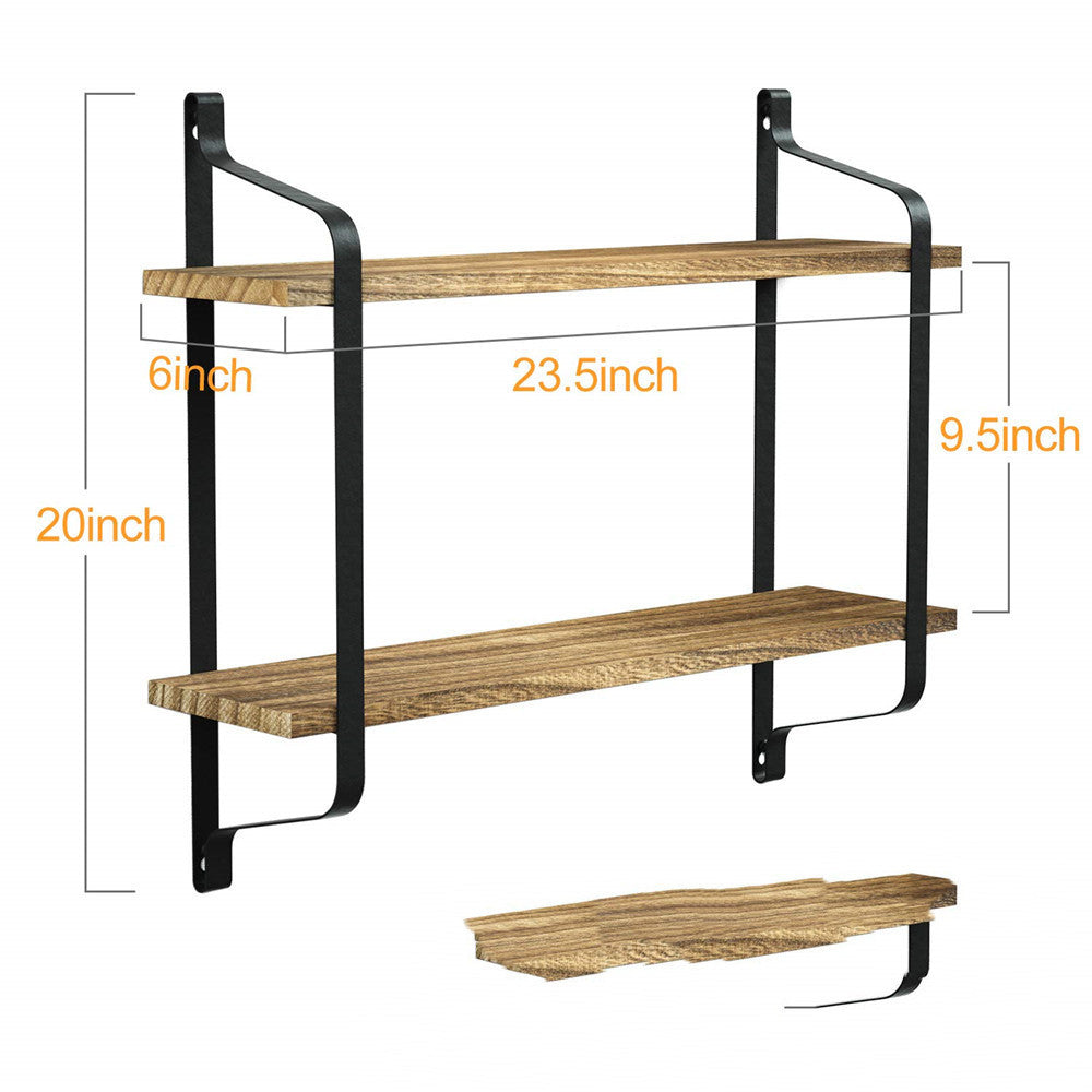 Wood Wall Shelf Wrought Iron Bracket