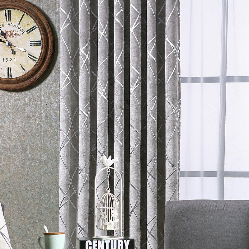Modern Light Luxury Living Room Chenille Curtains