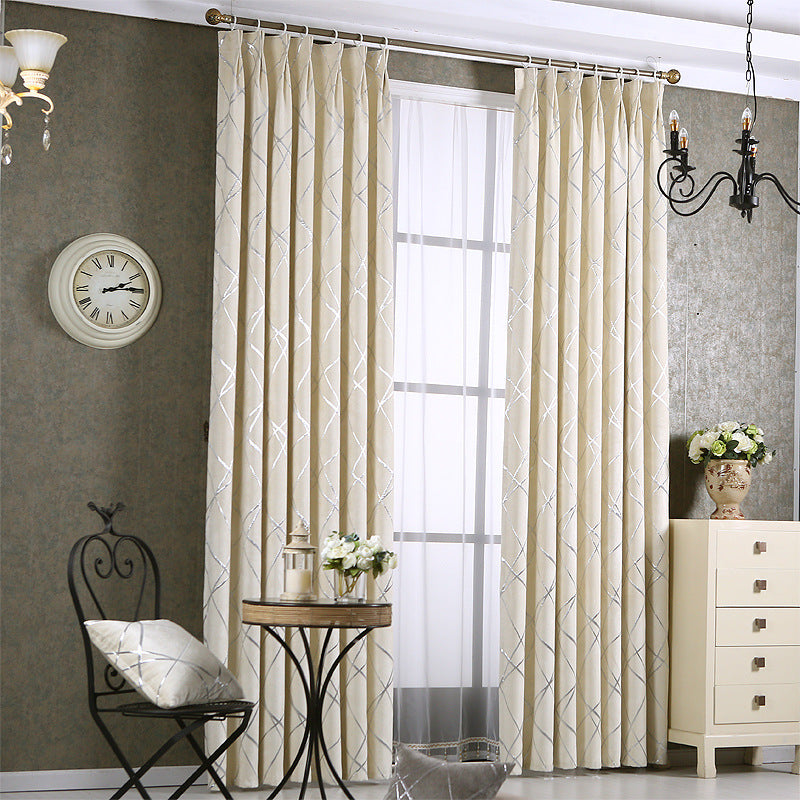 Modern Light Luxury Living Room Chenille Curtains