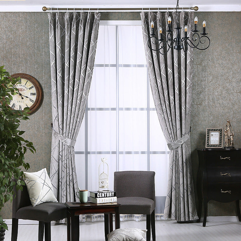 Modern Light Luxury Living Room Chenille Curtains