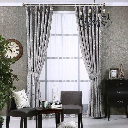Modern Light Luxury Living Room Chenille Curtains